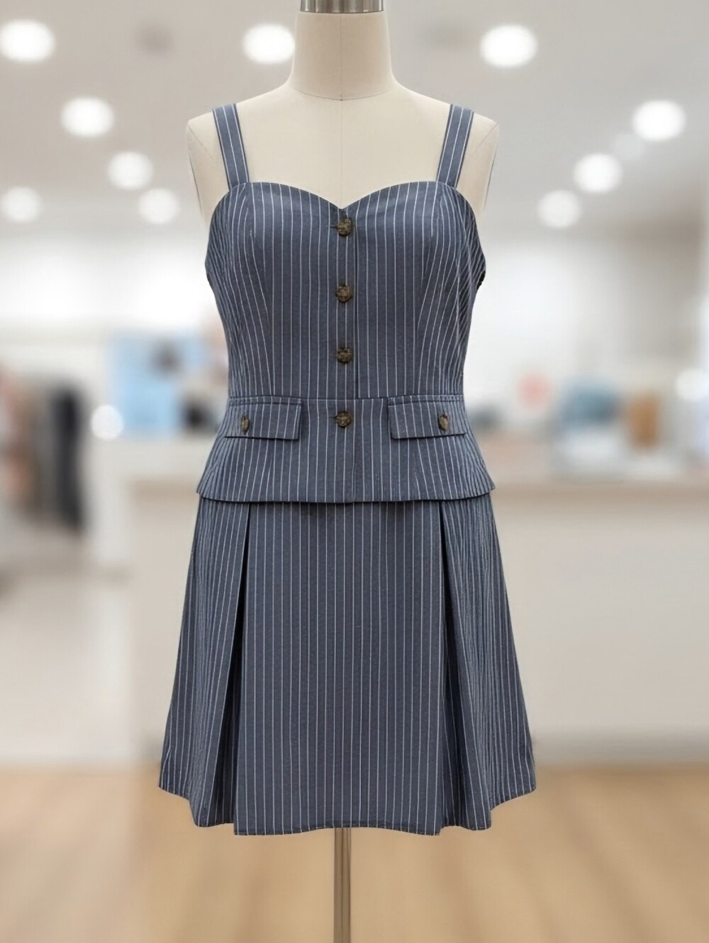 CITY STUDIO STRIPED VEST-BODICE MINI DRESS